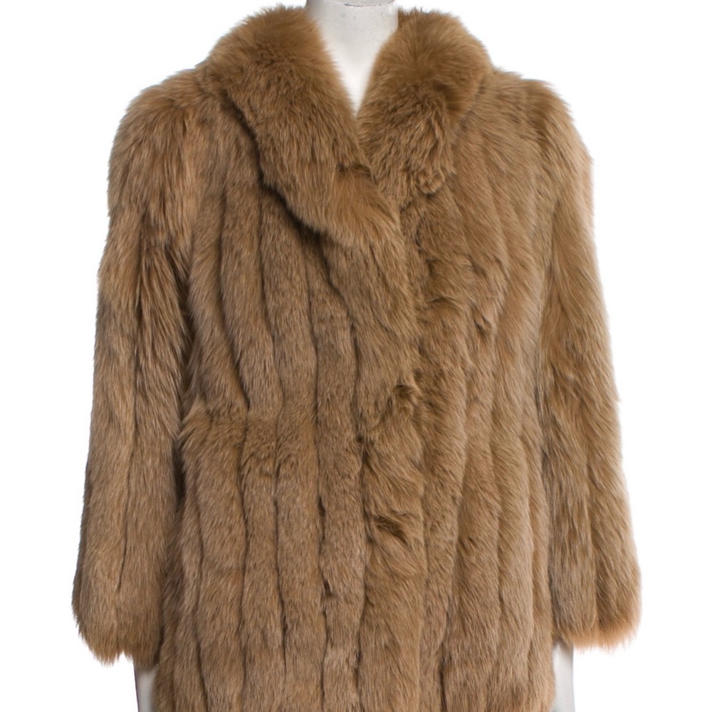 Fox Fur Light Brown Coat Jacket Saga Furs Vintage Like New